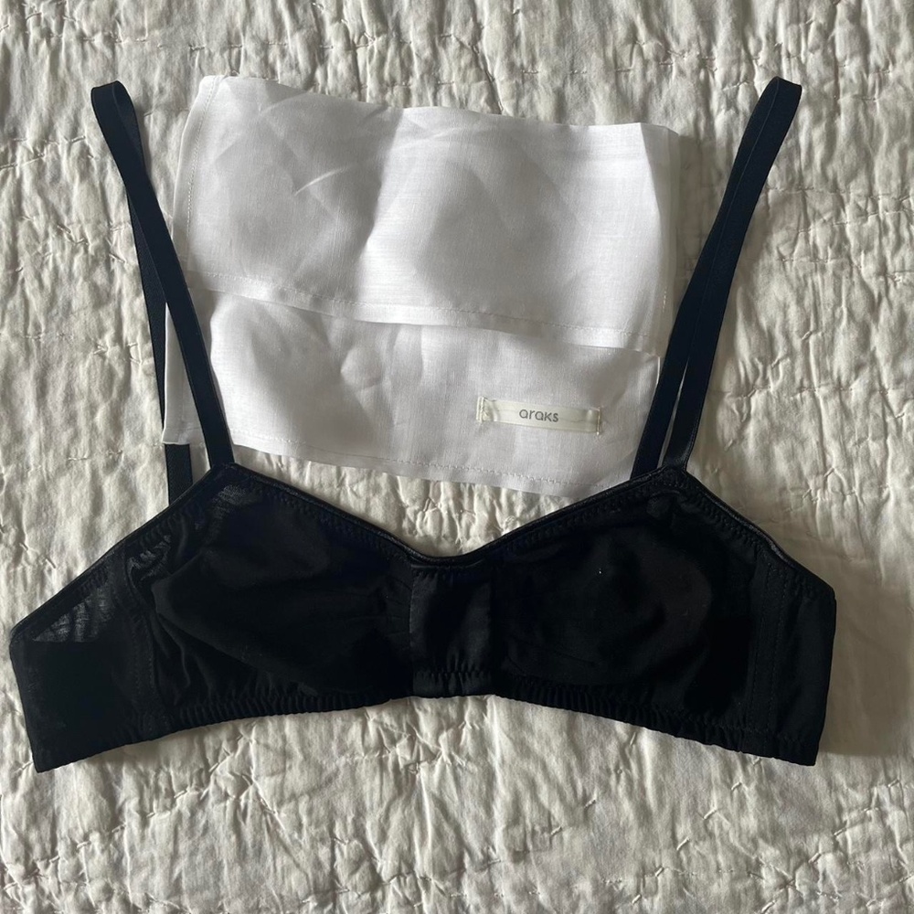 ARAKS uma bralette organic cotton & silk black L